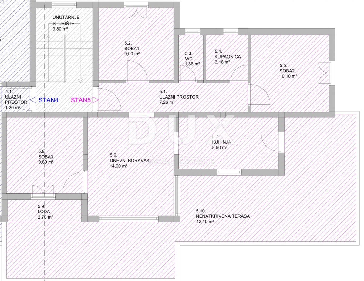 ISOLA DI KRK, BAŠKA - Appartamento 3 camere da letto + soggiorno con terrazza, 1° piano, vista mare, piscina, parcheggio