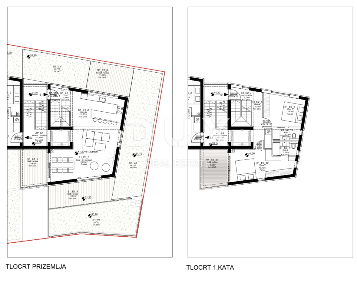 PETRČANE - Lussuoso appartamento con quattro camere da letto di 192 m², con giardino e terrazza sul tetto!