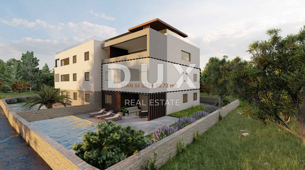 ZADAR, PRIVLAKA - Nuovo edificio a 50 metri dalla spiaggia sabbiosa con vista mare! S6