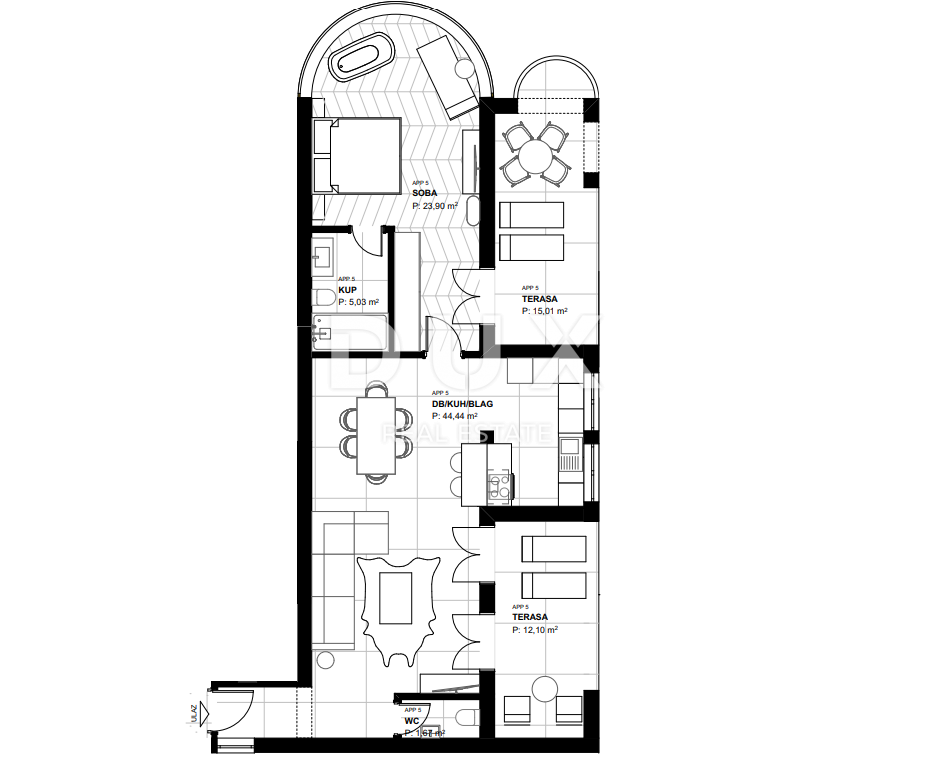 OPATIJA, LOVRAN – Appartamento esclusivo con vista panoramica e piscina