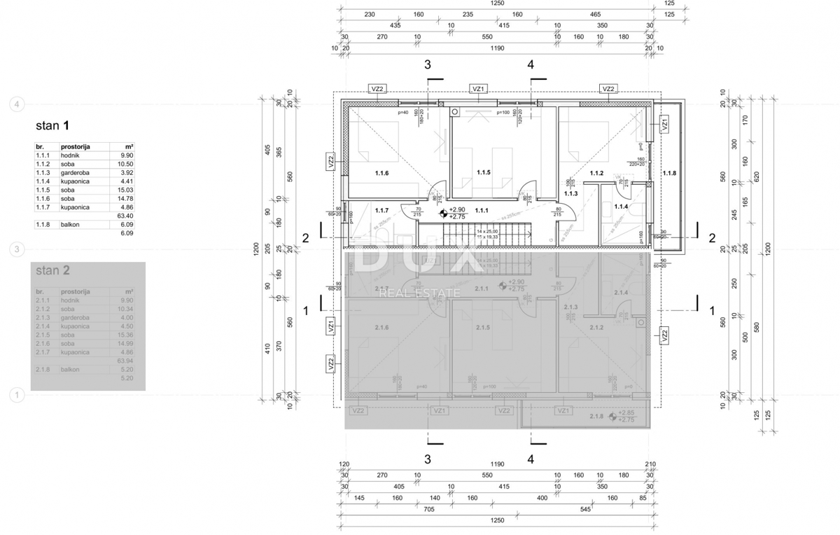 ISOLA DI KRK, MALINSKA - Moderna casa bifamiliare con vista mare