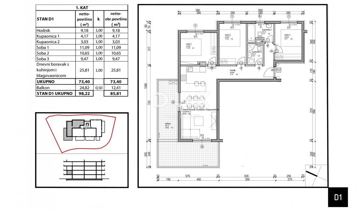 ISTRIA, TAR - Appartamento con 3 camere da letto e terrazzo, situato in un nuovo edificio di alta qualità a soli 350 metri dal mare