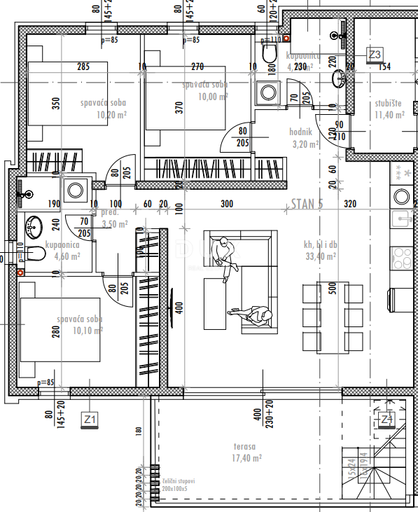 ZADAR, SUKOŠAN - Attico di prima classe! Riscaldamento a pavimento, piscina riscaldata, 120 metri dal mare, terrazza sul tetto...! S5