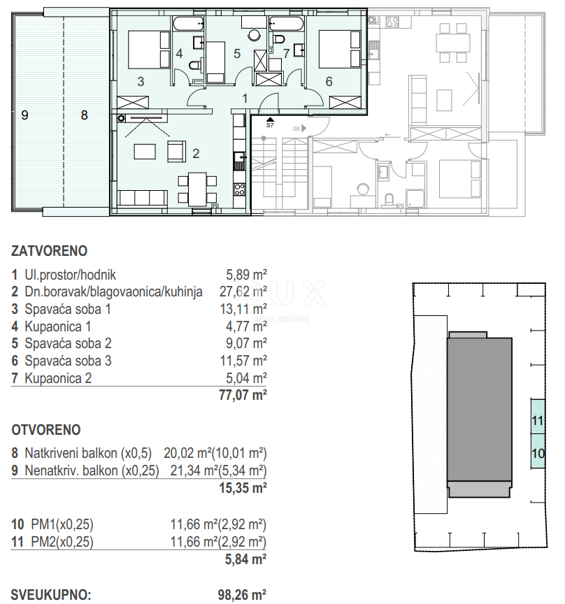 ISOLA DI PAG, MANDRE - Moderno edificio nuovo con vista mare a 80 metri dalla spiaggia! S7