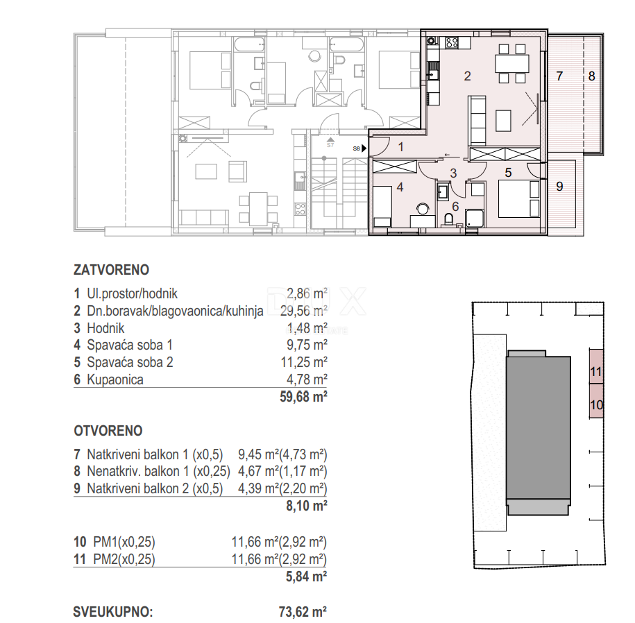 ISOLA DI PAG, MANDRE - Moderno edificio nuovo con vista mare a 80 metri dalla spiaggia! S7