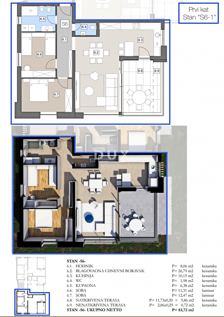 ISTRIA, LABIN - Appartamento con due camere da letto in un moderno edificio di nuova costruzione