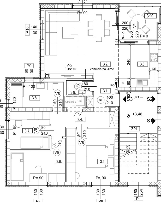 VIŠKOVO, MARINIĆI - Appartamento con 3 camere da letto in un nuovo edificio di qualità