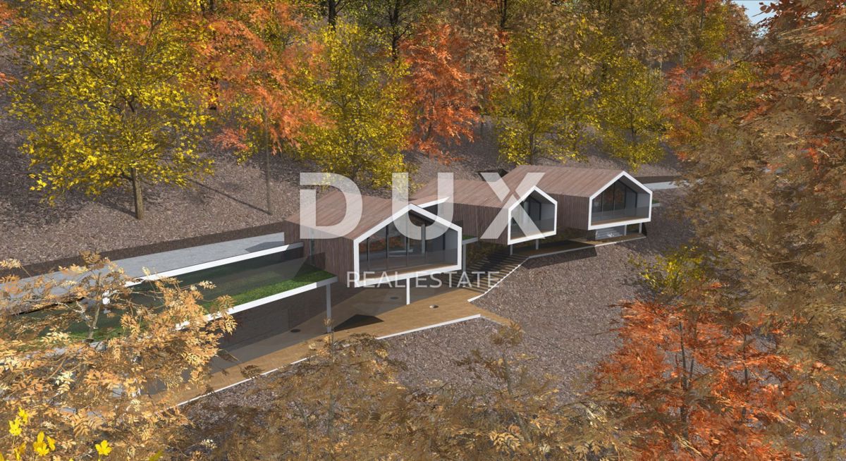 GORSKI KOTAR, FUŽINE - un progetto unico nel cuore del Gorski Kotar, terreno edificabile di 2086 m2 con progetto per una villa, opportunità di investimento!