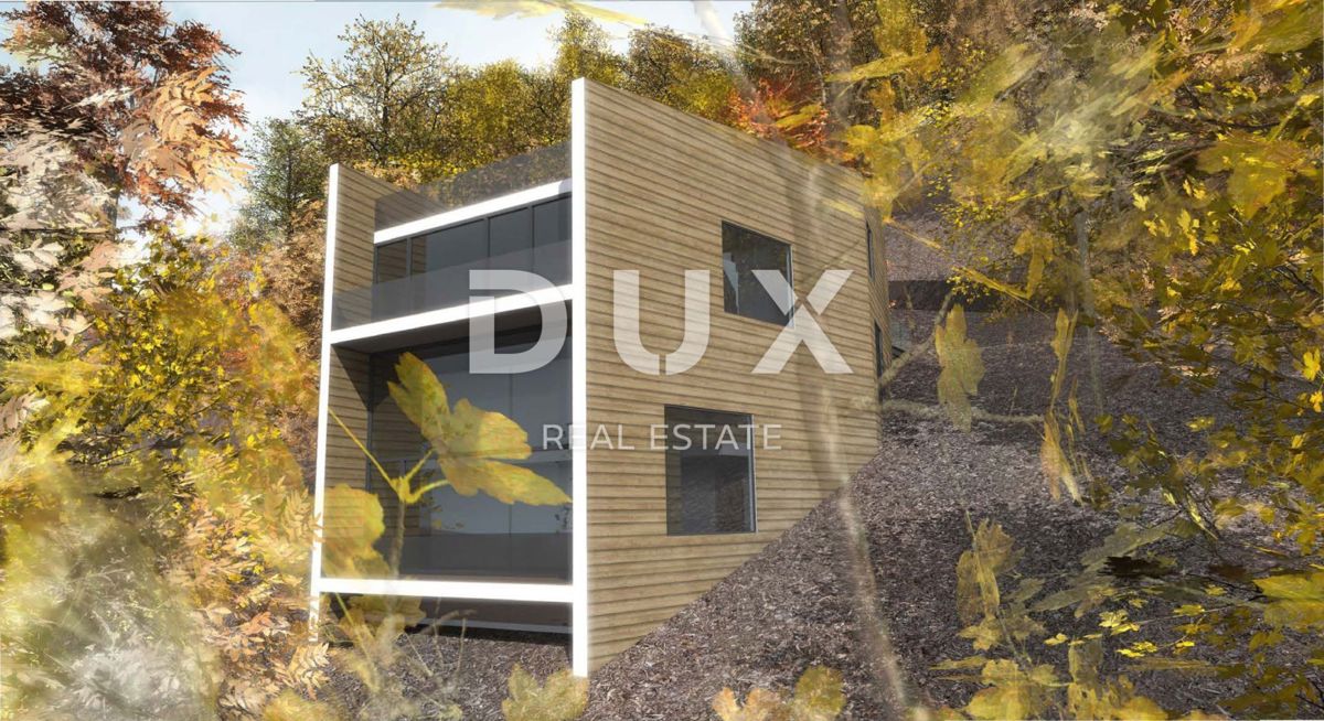 GORSKI KOTAR, FUŽINE - un progetto unico nel cuore del Gorski Kotar, terreno edificabile di 2086 m2 con progetto per una villa, opportunità di investimento!