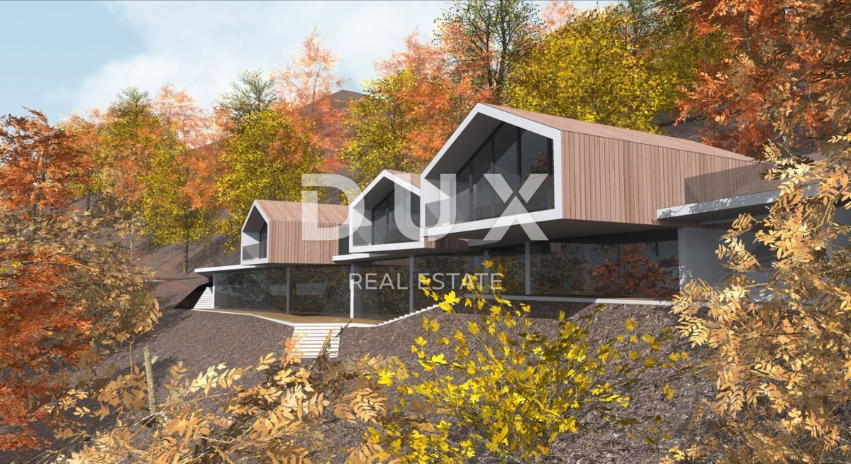 GORSKI KOTAR, FUŽINE - un progetto unico nel cuore del Gorski Kotar, terreno edificabile di 2086 m2 con progetto per una villa, opportunità di investimento!