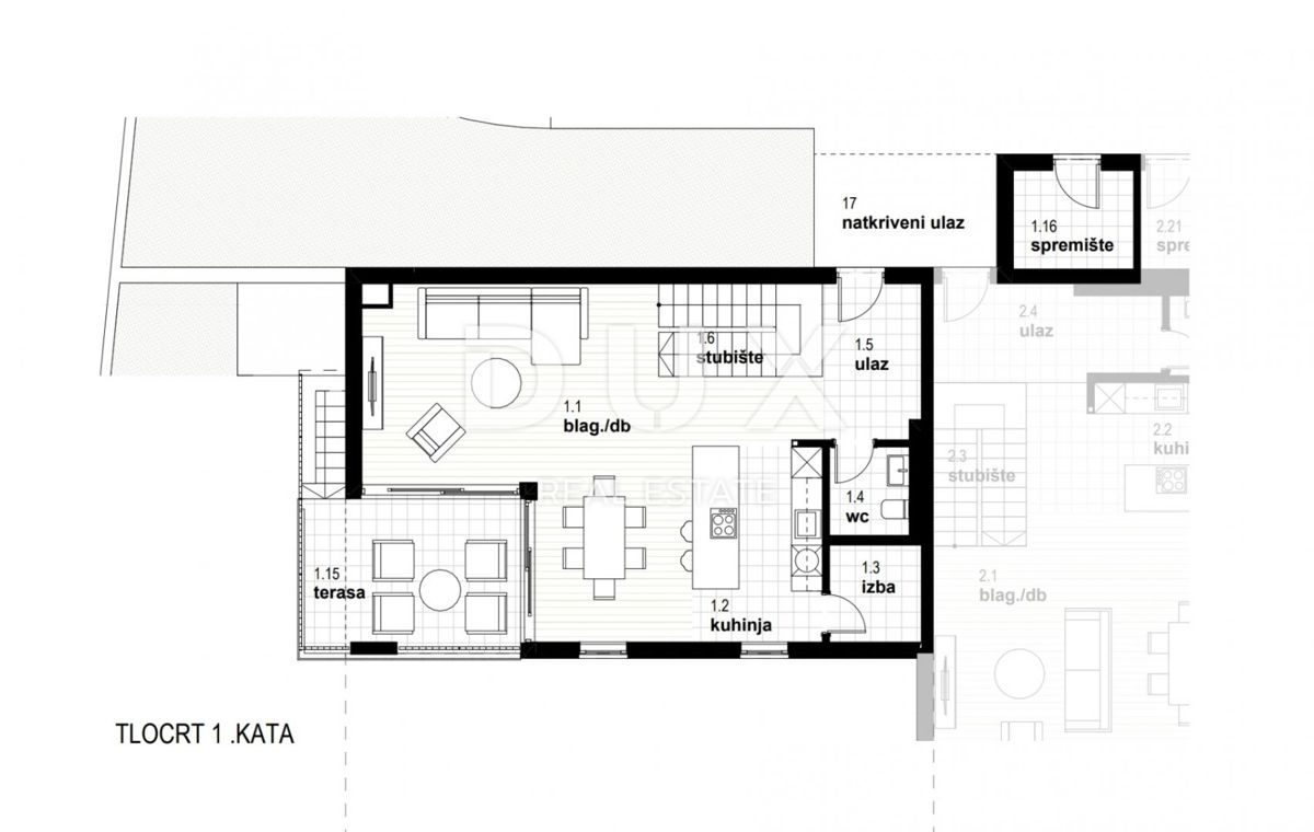 RIJEKA, KOSTRENA - esclusivo appartamento duplex 147m2 nuova costruzione con splendida vista mare e piscina + giardino 151,75m2 - S1-C
