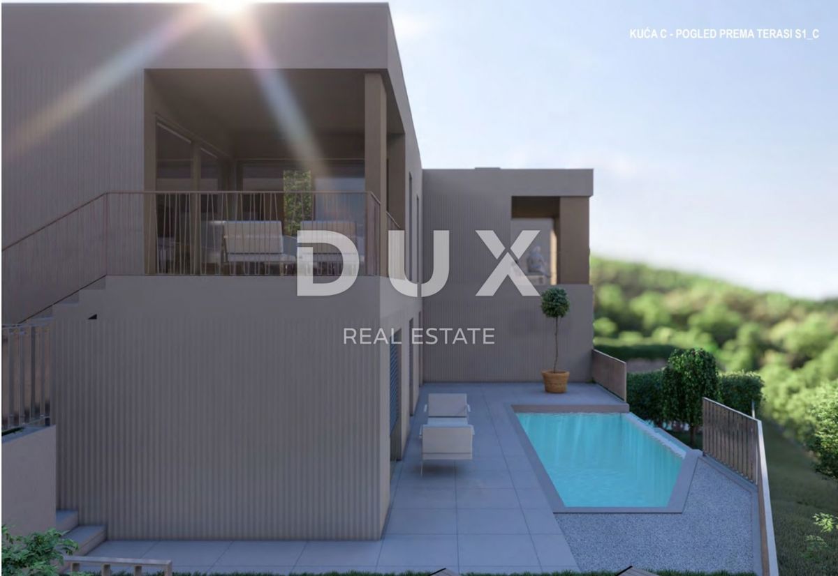 RIJEKA, KOSTRENA - esclusivo appartamento duplex 147m2 nuova costruzione con splendida vista mare e piscina + giardino 151,75m2 - S1-C