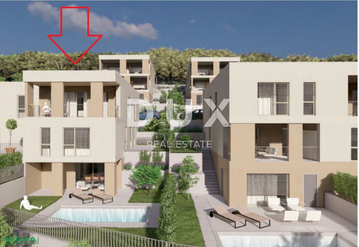 RIJEKA, KOSTRENA - esclusivo appartamento duplex 147m2 nuova costruzione con splendida vista mare e piscina + giardino 151,75m2 - S1-C