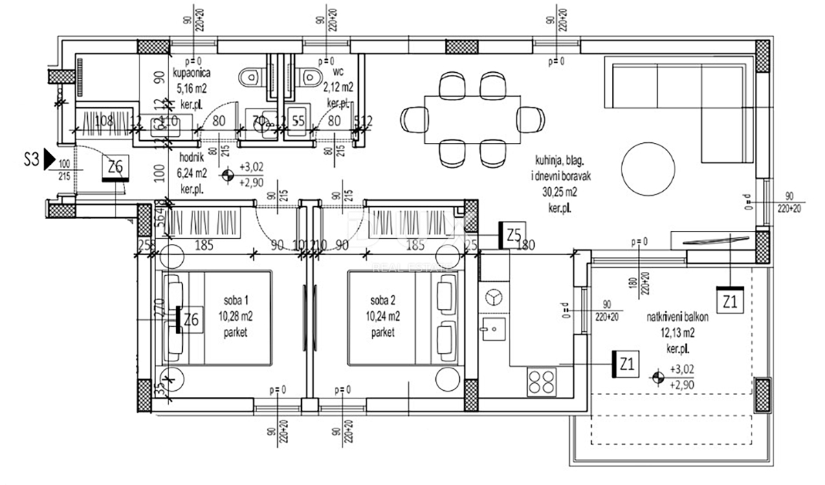 ZADAR, PETRČANE - Nuova costruzione 2a fila al mare! Punta Skala! S3