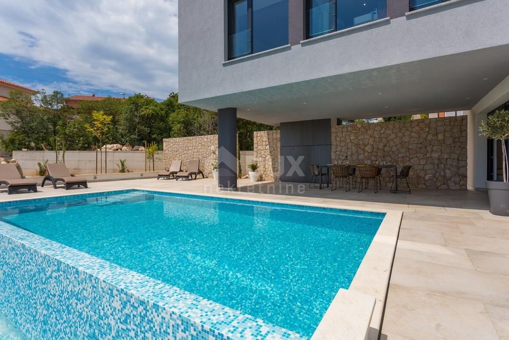 ISOLA DI KRK, CITTA 'DI KRK (DINTORNI) - Villa di lusso con piscina a sfioro e vista mare