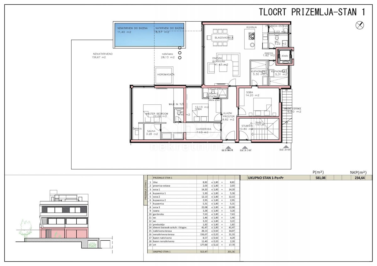 Appartamento Kožino, Zadar - Okolica, 133m2