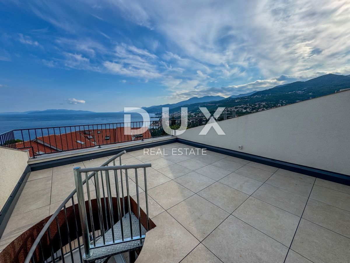 OPATIJA, PAVLOVAC - Appartamento con 3 camere da letto in un edificio nuovo con terrazza sul tetto, vista panoramica, vicino a Opatija