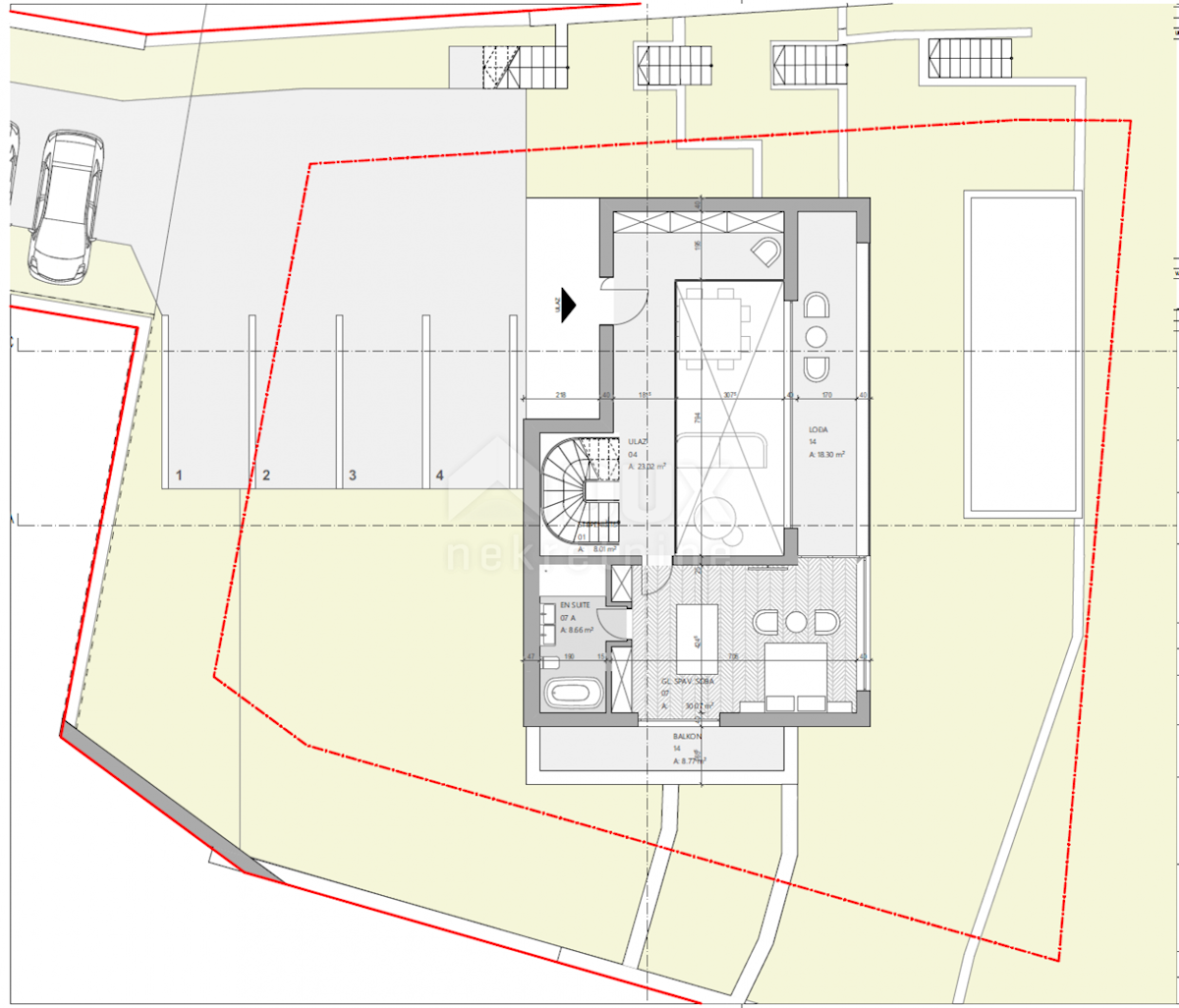 OPATIJA, CENTRO - 3 lotti di terreno per la costruzione di 3 ville con piscina con permesso di costruire, centro di Opatija