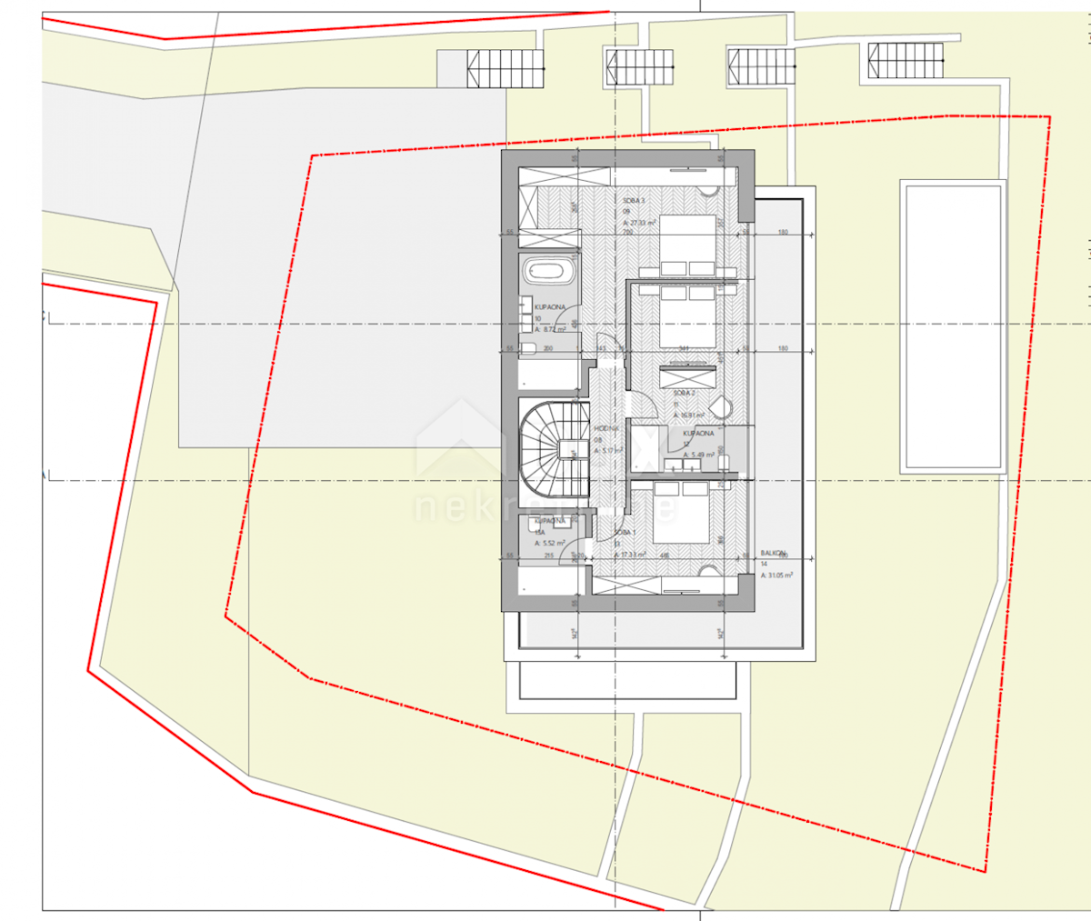 OPATIJA, CENTRO - 3 lotti di terreno per la costruzione di 3 ville con piscina con permesso di costruire, centro di Opatija