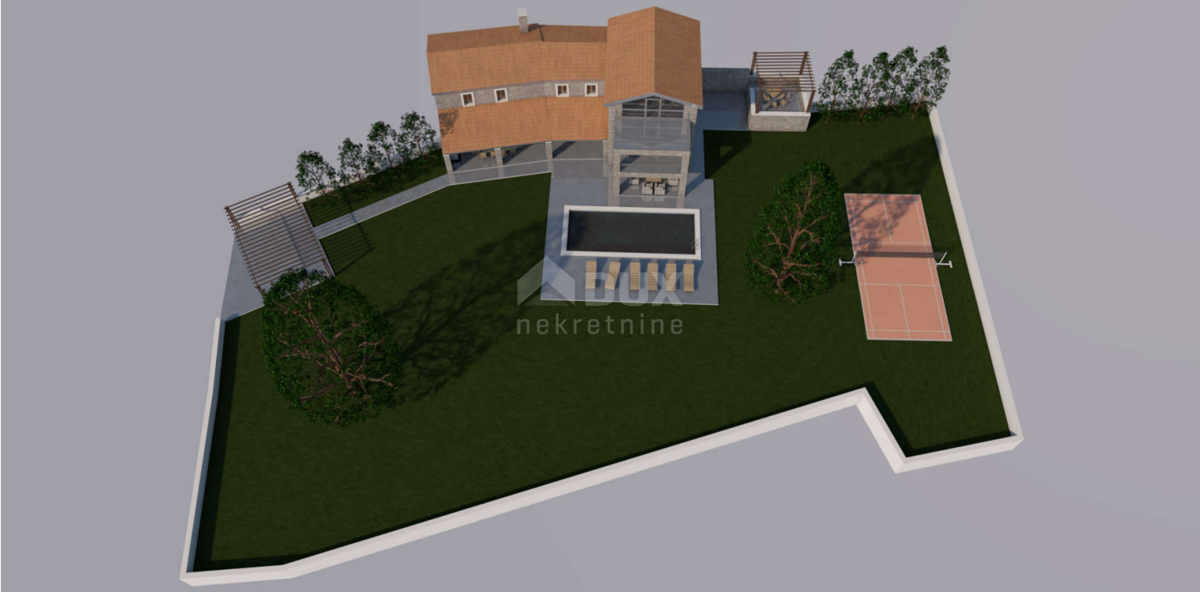 ISTRIA, POREČ - Progetto di una lussuosa villa in pietra in costruzione