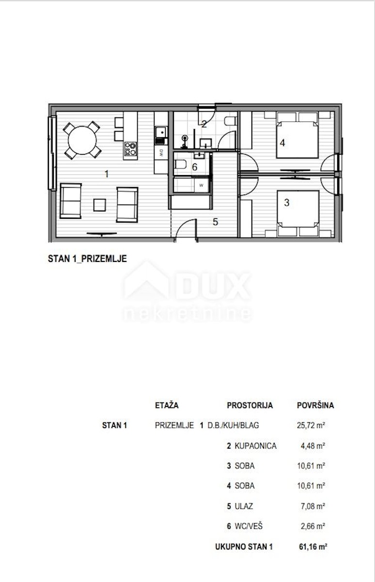 Appartamento Krk, 50m2