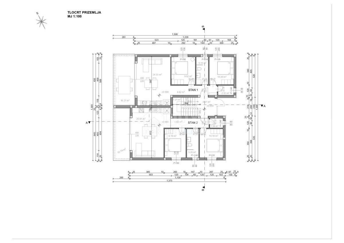 L'ISOLA DI PAG, POVLJANA, appartamento con 2 camere da letto in uno splendido edificio nuovo