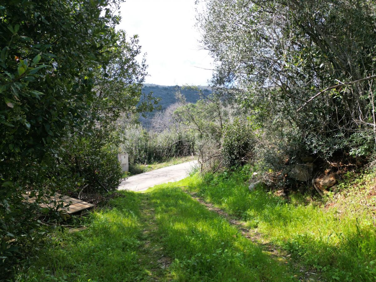 LABIN, SVETA MARINA- vecchia casa con terreno edificabile 435m2, con vista mare e progetto concettuale