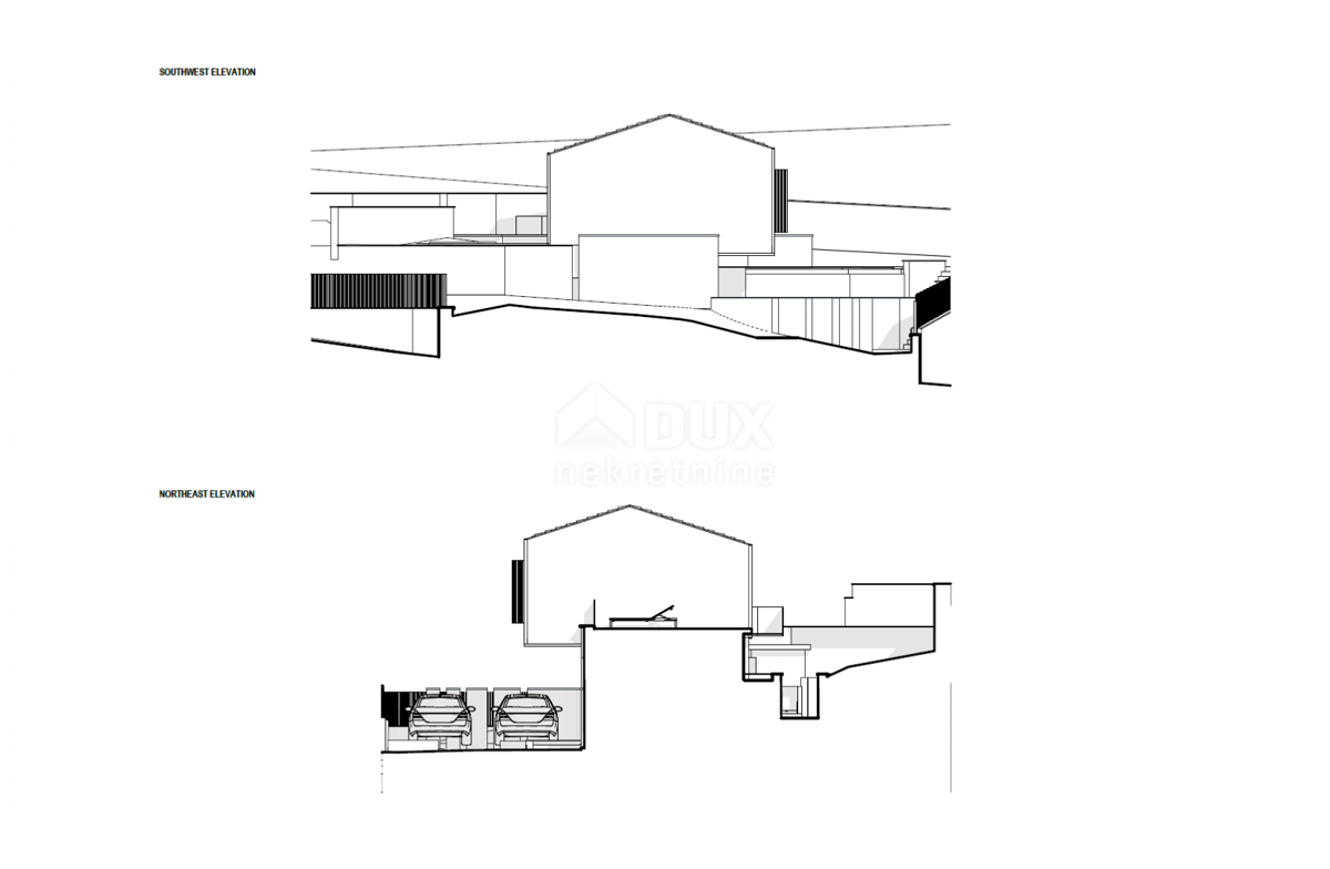 LABIN, SVETA MARINA- vecchia casa con terreno edificabile 435m2, con vista mare e progetto concettuale