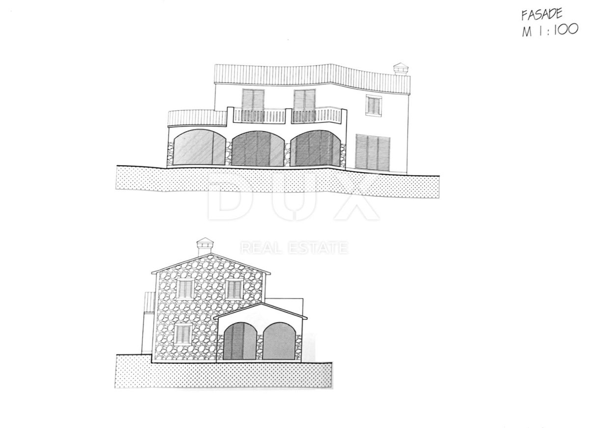 ISTRIA, RABAC - Casa in costruzione con vista mare