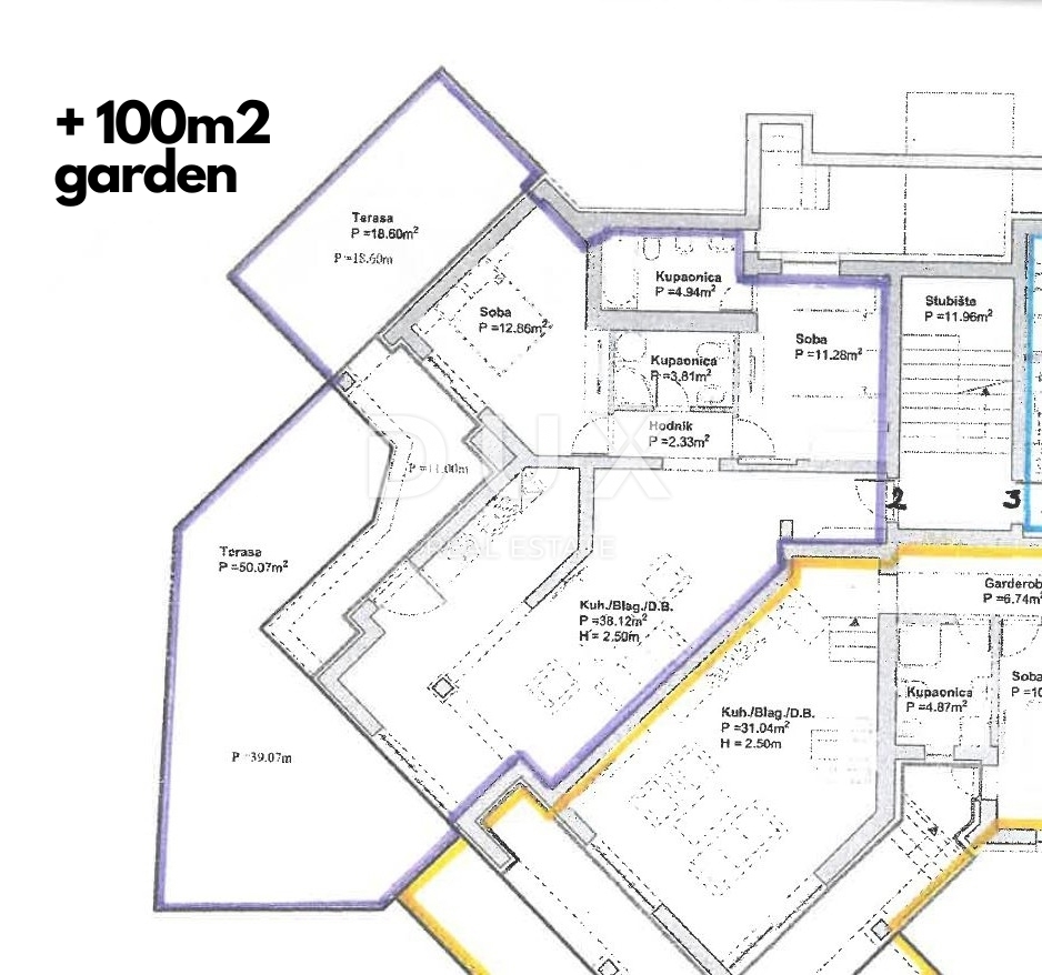 OPATIJA, IČIĆI - piano terra - appartamento più grande con giardino in una nuova costruzione con vista sul mare, POSIZIONE!