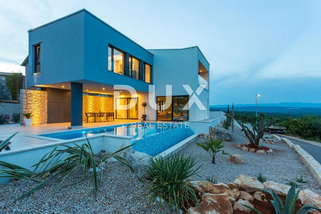 ISOLA DI KRK, CITTA 'DI KRK (DINTORNI) - Villa di lusso con piscina a sfioro e vista mare