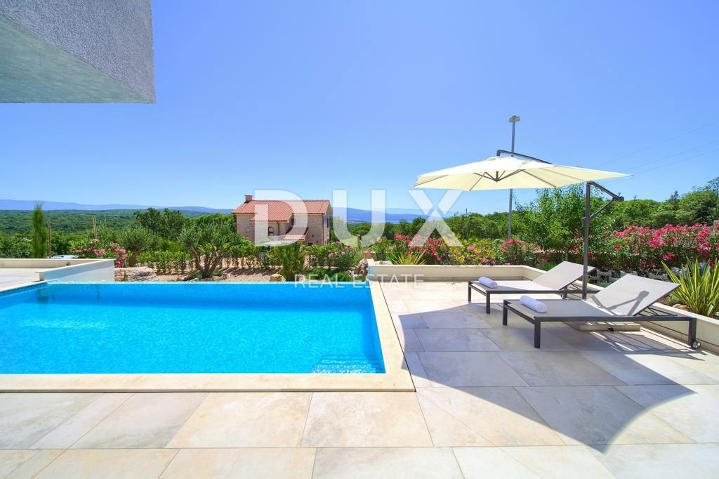 ISOLA DI KRK, CITTA 'DI KRK (DINTORNI) - Villa di lusso con piscina a sfioro e vista mare