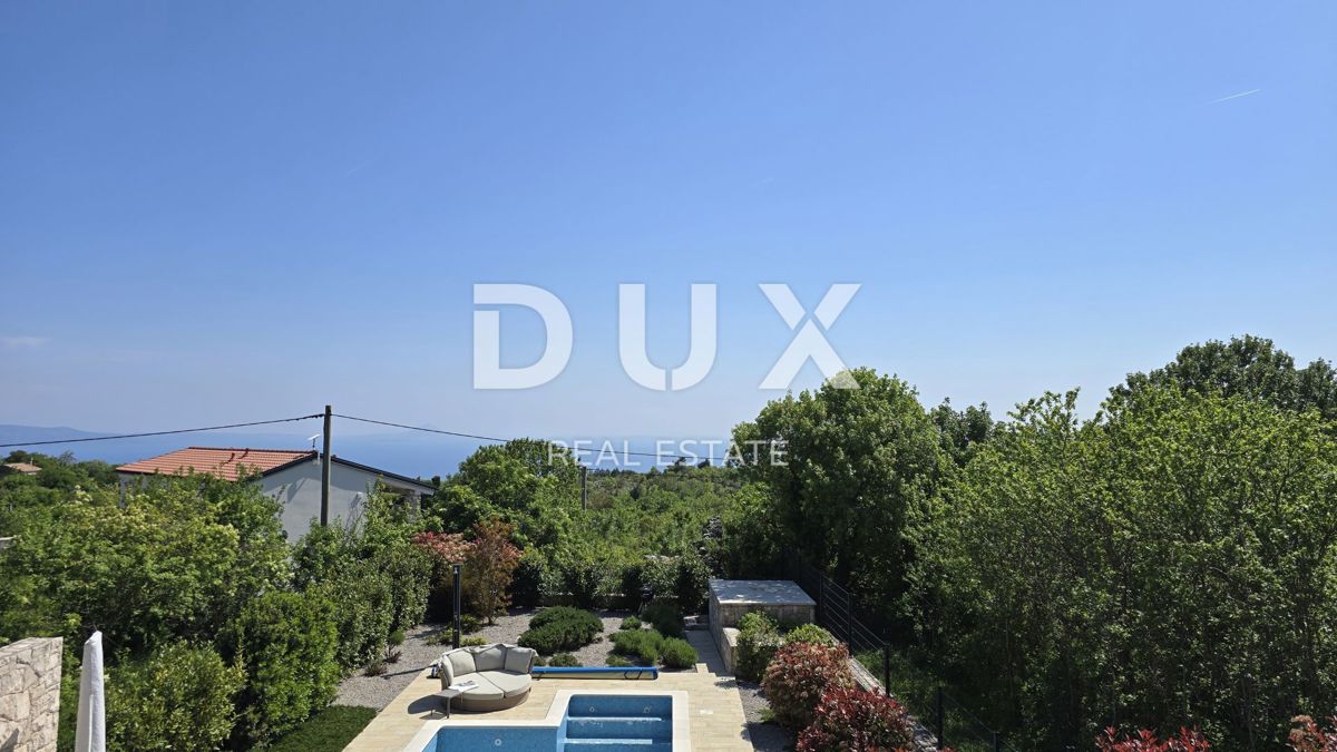 ISTRIA, LABIN - Casa mediterranea in pietra con piscina e fantastica vista sul mare