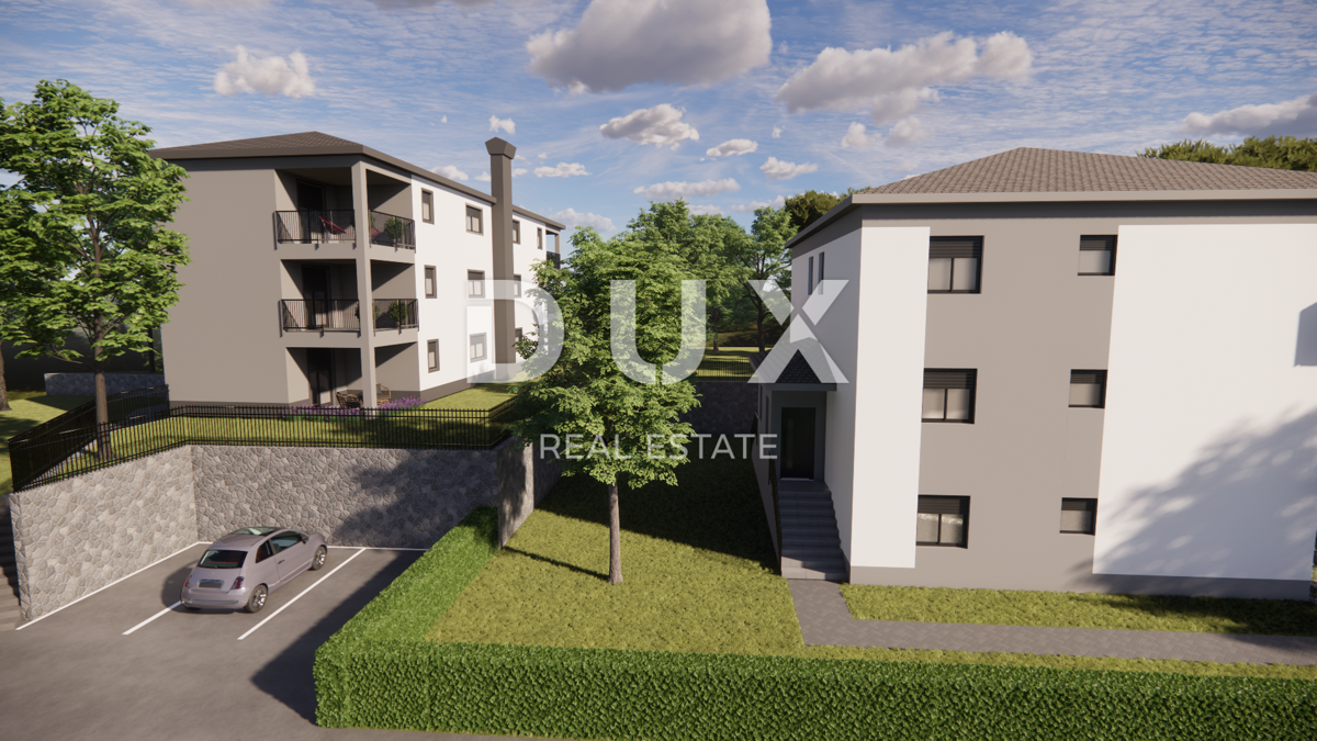 MATULJI, JUŠIĆI, JURDANI - appartamento 84m2 in un nuovo edificio con soggiorno + 2 camere da letto e giardino 