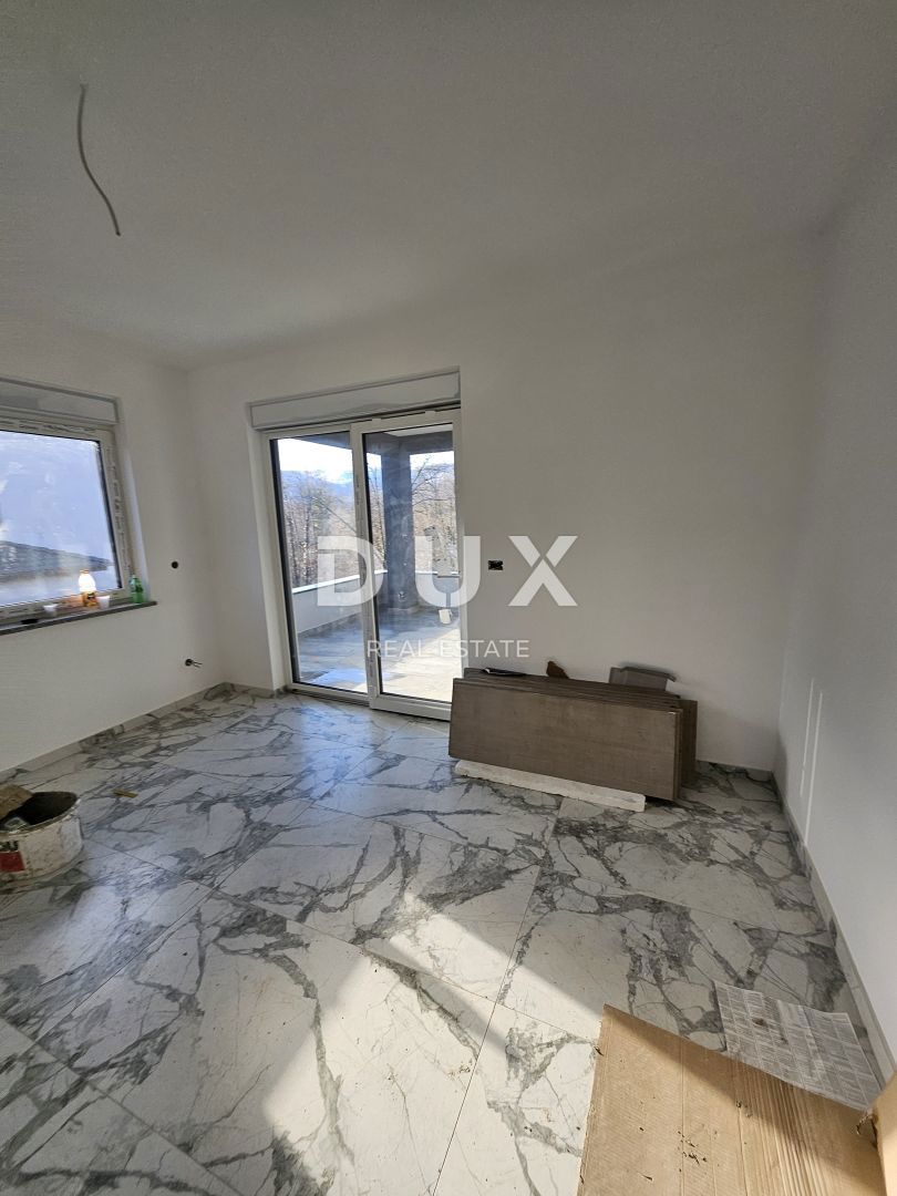 MATULJI, JUŠIĆI, JURDANI - appartamento 84m2 in un nuovo edificio con soggiorno + 2 camere da letto e giardino 