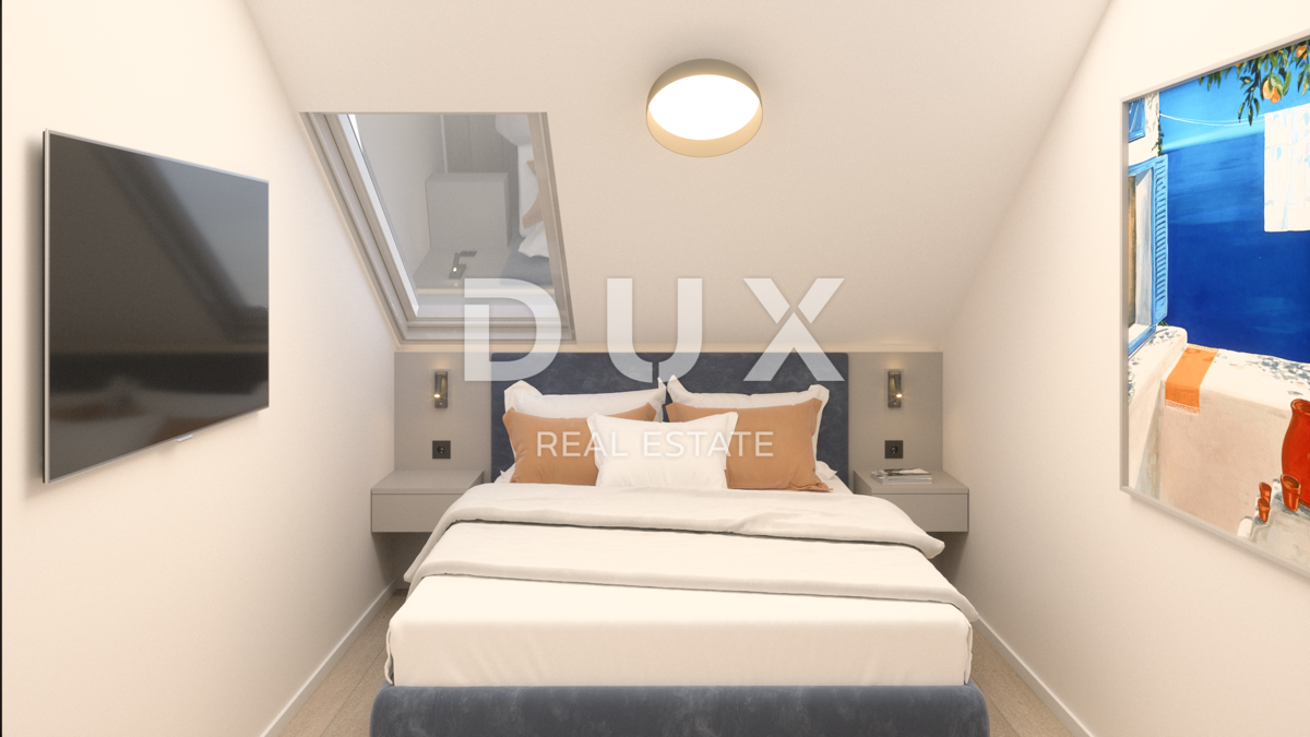 ISOLA DI PAG, ŠIMUNI - attico moderno in un nuovo edificio di alta qualità, vista mare, terrazza sul tetto