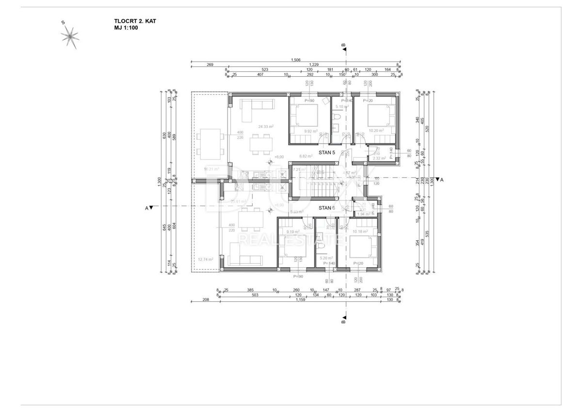 L'ISOLA DI PAG, POVLJANA, appartamento con 2 camere da letto in uno splendido edificio nuovo