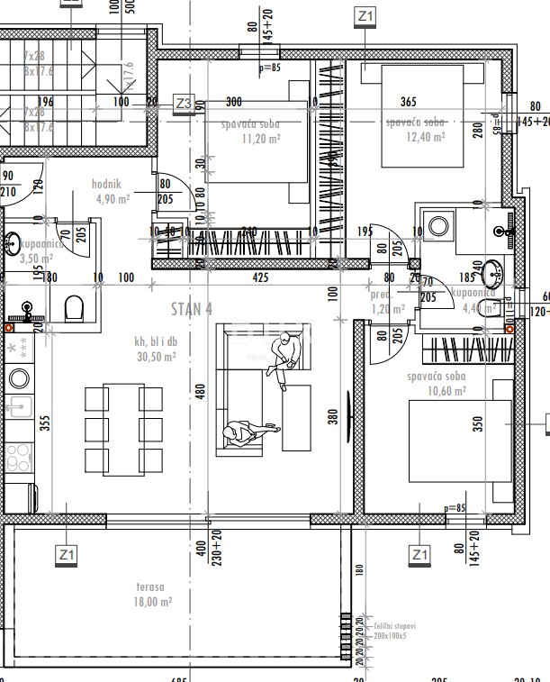 ZADAR, SUKOŠAN - Nuova costruzione di alta qualità! Riscaldamento a pavimento, piscina riscaldata, a 120 metri dal mare...! S4