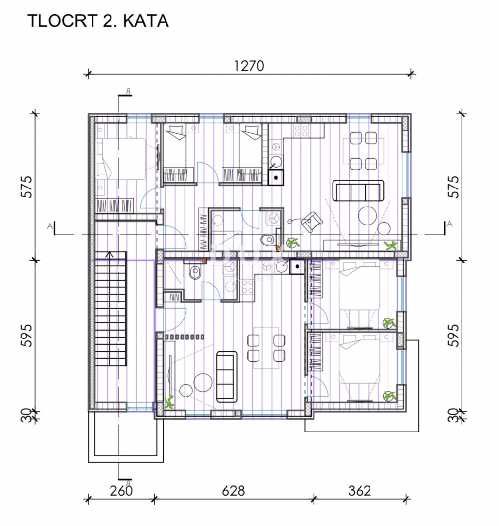 ZADAR, BIBINJE - Appartamento con due camere da letto e terrazza sul tetto in una posizione attraente S5