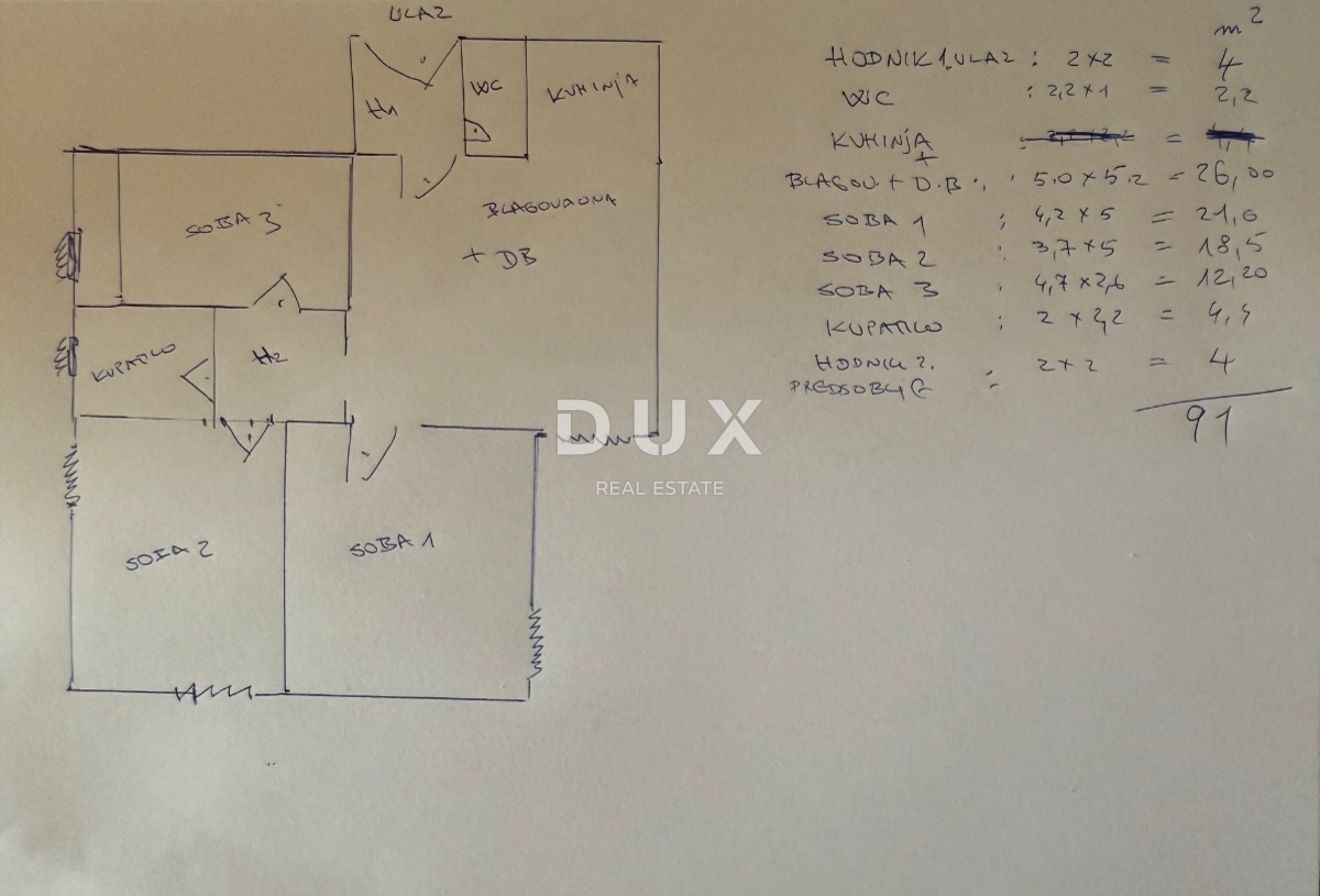 RIJEKA, GORNJA VEŽICA - spazioso appartamento di 91 m2 con vista mare