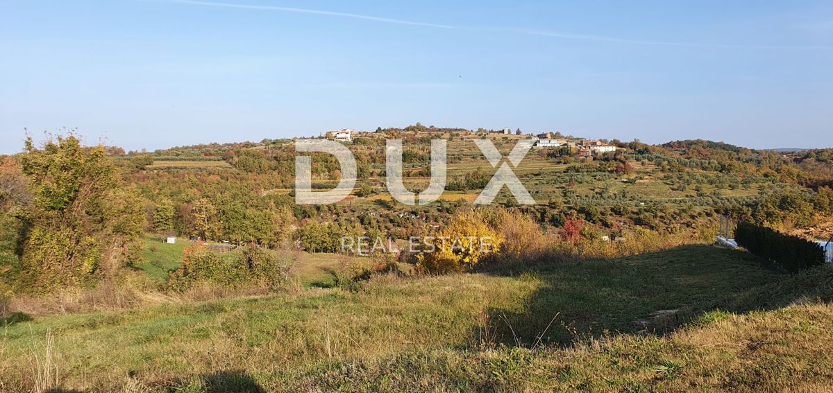 ISTRIA, MOMJAN – Terreno edificabile con vista e costruzioni in pietra