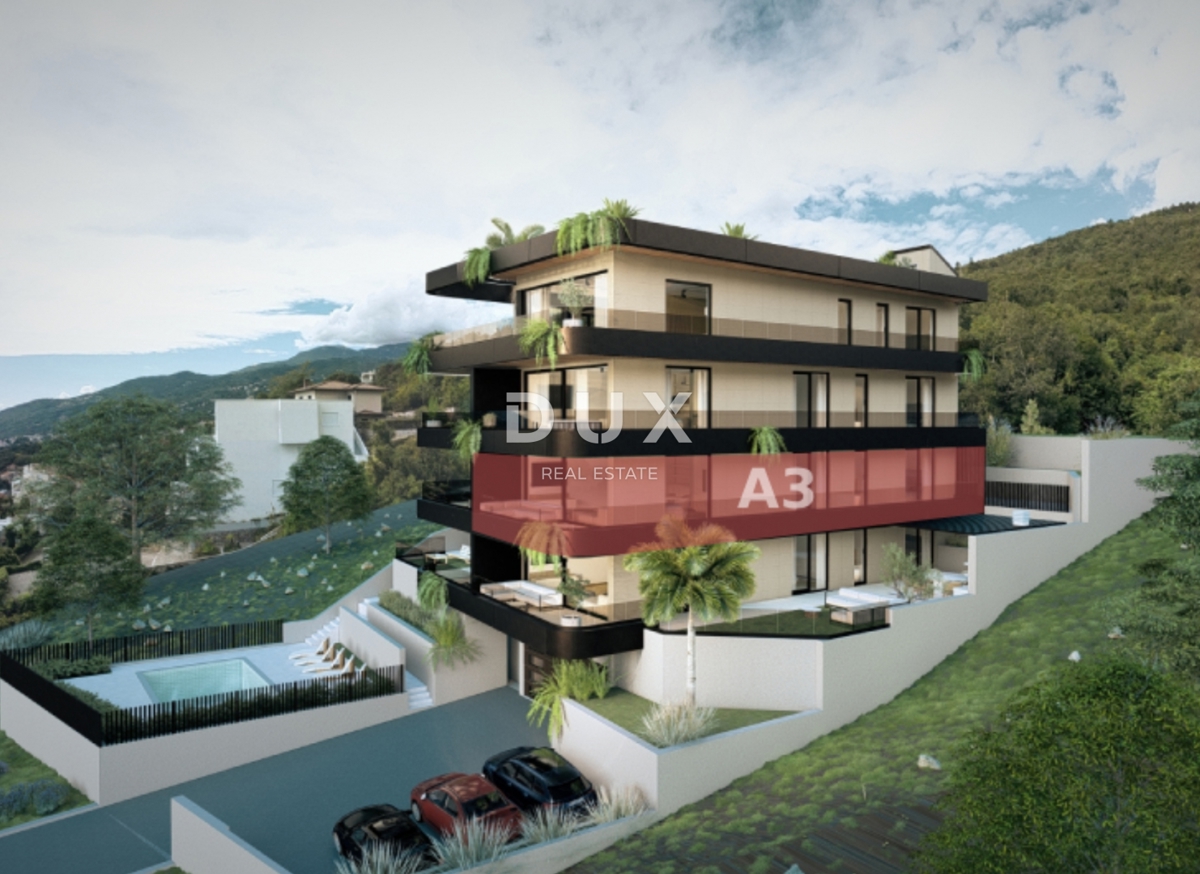 OPATIJA, IČIĆI - Elegante appartamento con terrazza e vista su tutto il Quarnero