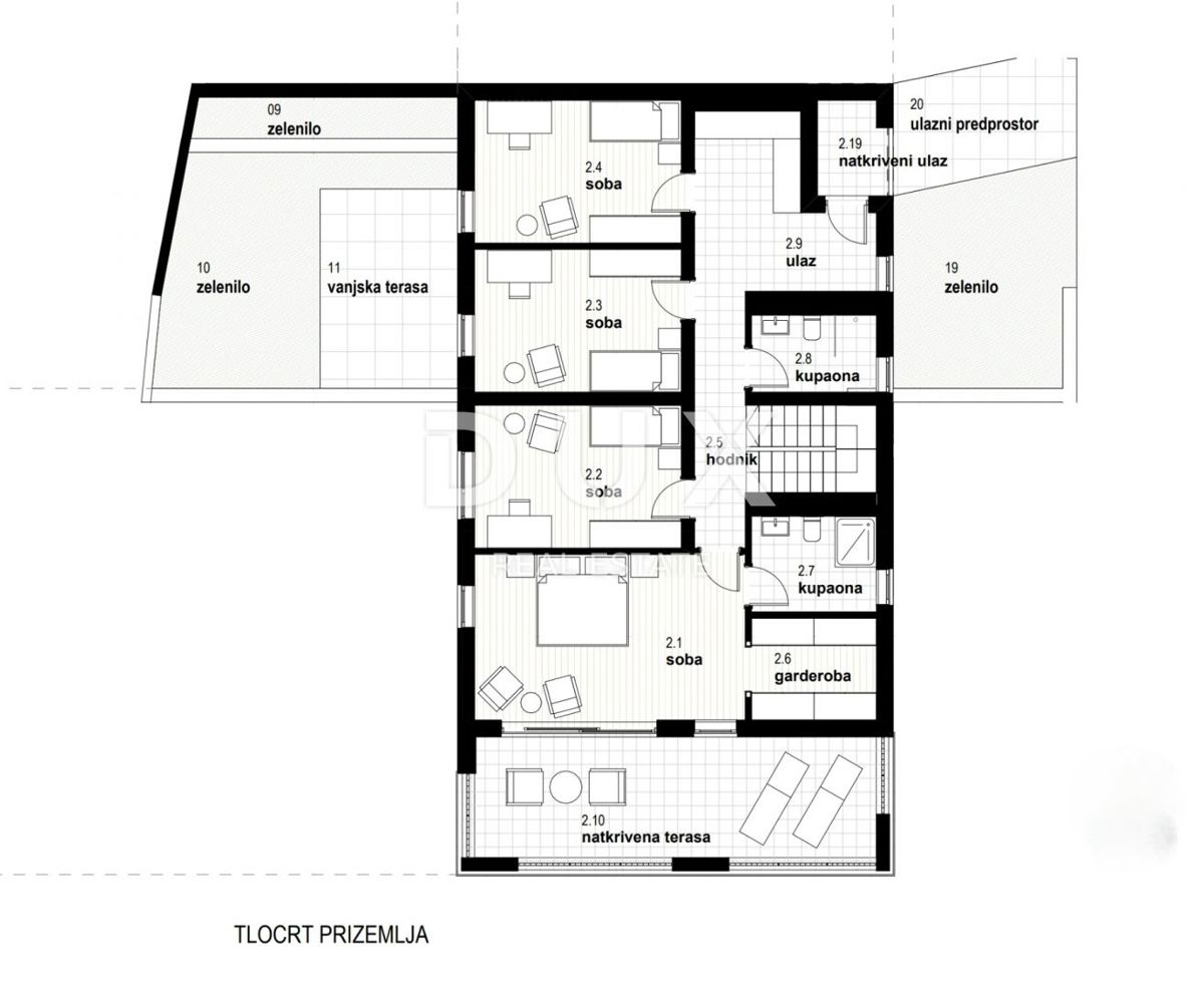 RIJEKA, KOSTRENA - esclusivo appartamento duplex 209,14 m2 nuova costruzione con splendida vista mare e piscina + giardino 356,39 m2 - S2-A