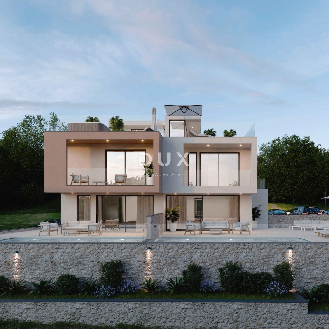 ŠIBENIK, VODICE - DUPLEX con piscina, terrazza sul tetto e vista mare