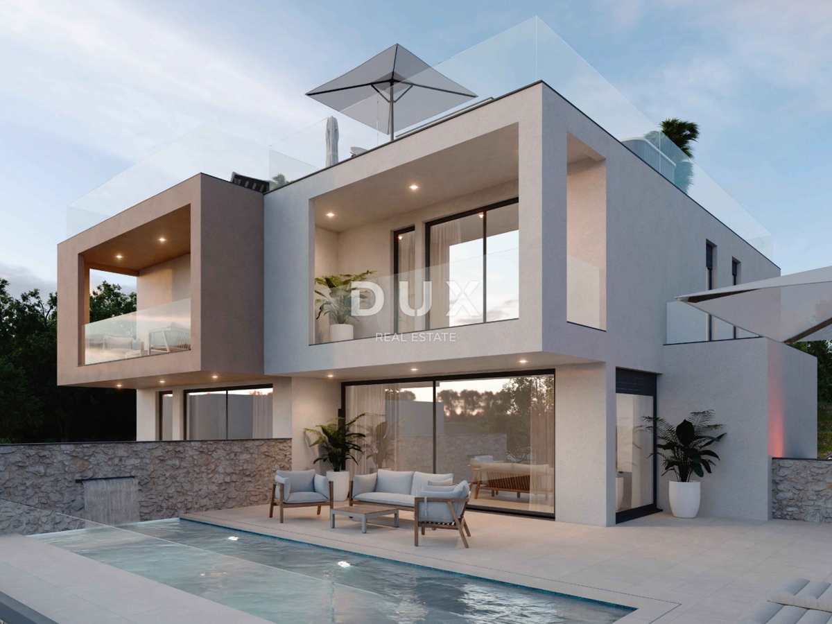 ŠIBENIK, VODICE - DUPLEX con piscina, terrazza sul tetto e vista mare