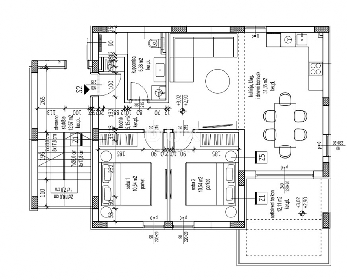ZADAR, PETRČANE - Nuova costruzione 2a fila al mare! Punta Skala! S2