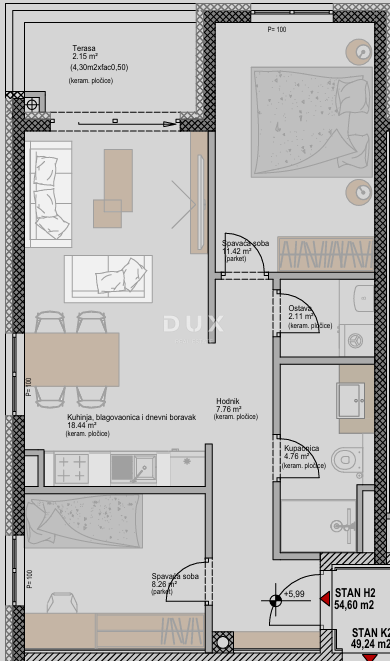 ISTRIA, POREČ - Appartamento moderno con 2 camere da letto + bagno in un nuovo progetto, vicino al mare, possibilità di finanziamento con mutuo