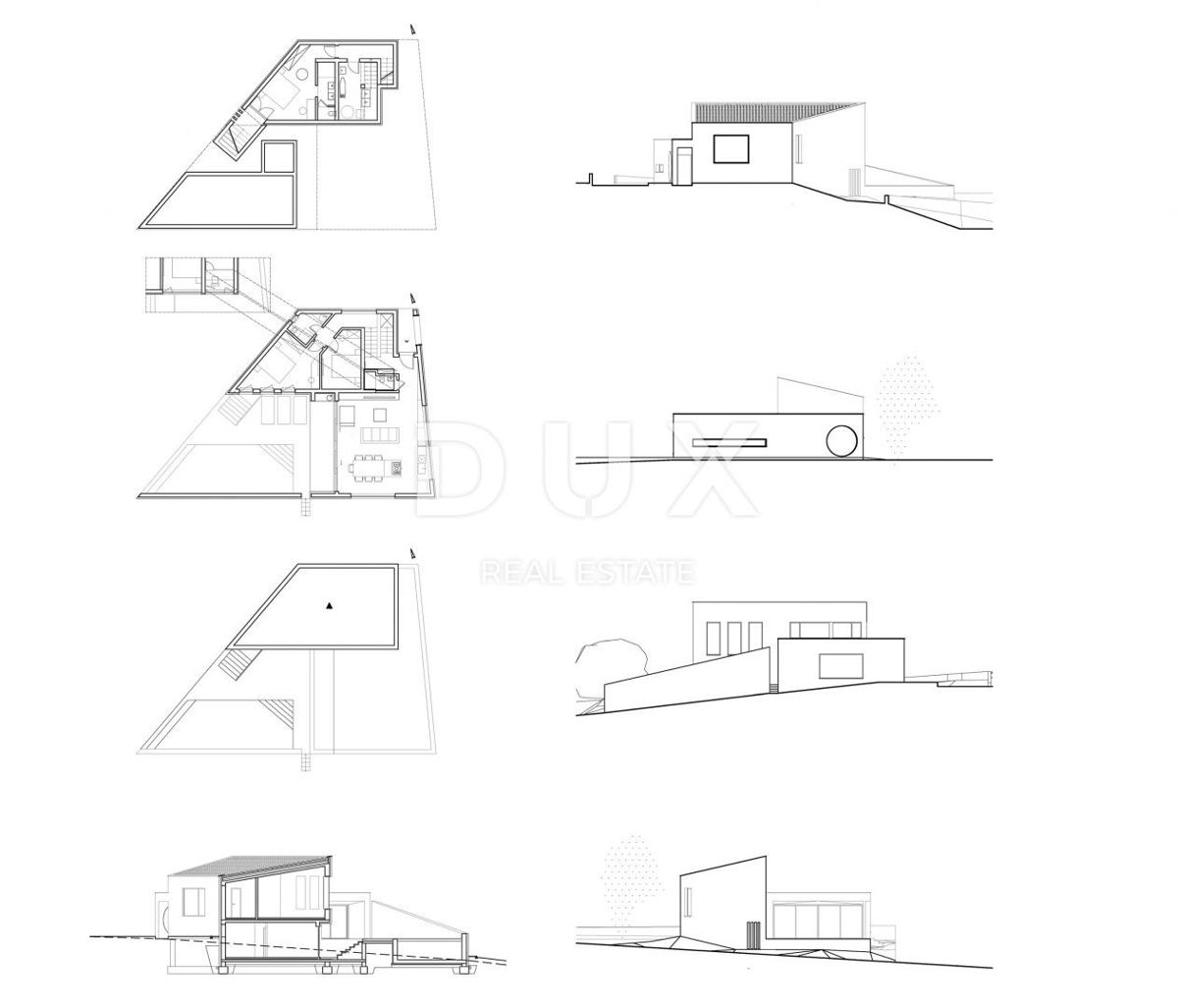 ISTRIA, NOVIGRAD - Casa di design con piscina e vista mare