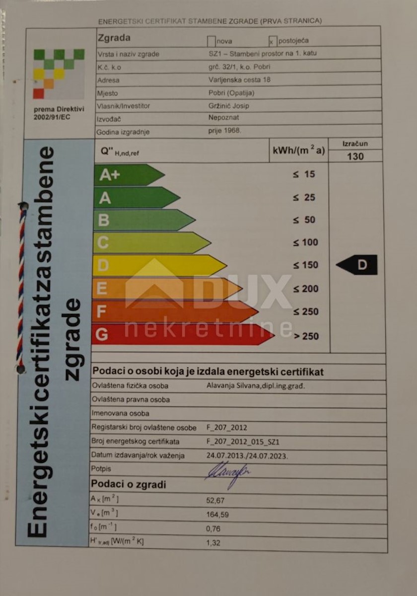 OPATIJA, POBRI - Appartamento con parcheggio e vista mare