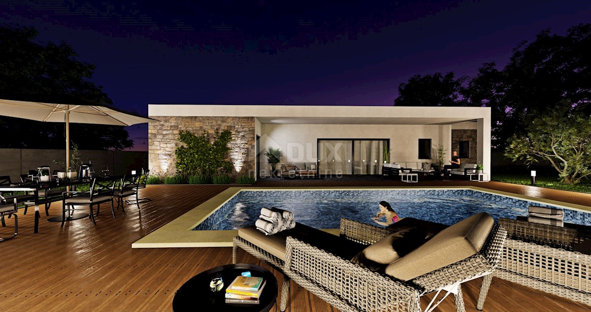 ISTRIA, LABIN - Nuova costruzione con garage e piscina